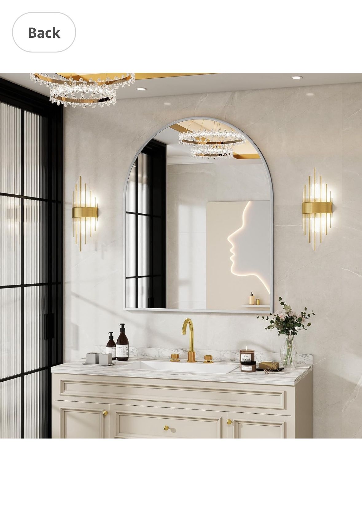 32 x 42 Inch Bathroom Mirror, Metal Framed
