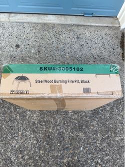 Steel Wood Burning Fire Pit (NEW - unopened box)