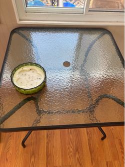 Glass patio table