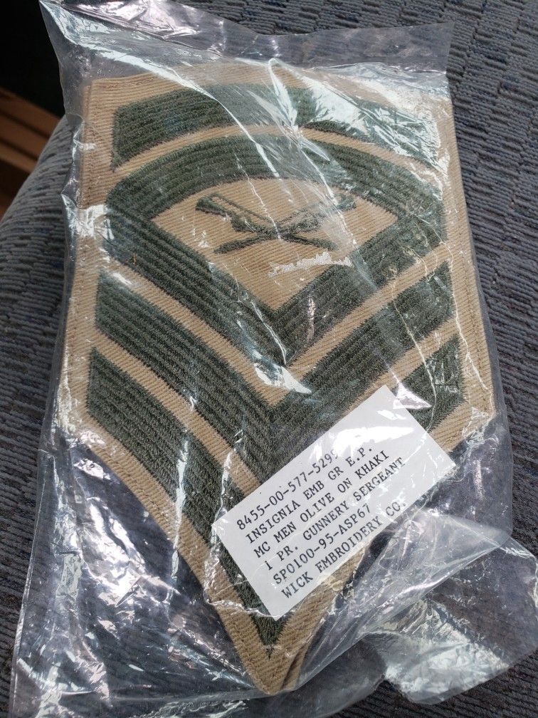 Army Gunnery Sargent Embroidery. New