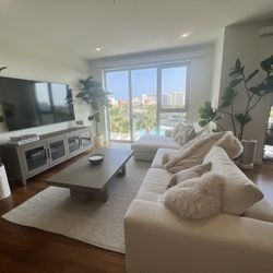 White restoration hardware Modena sofa, couch sectional