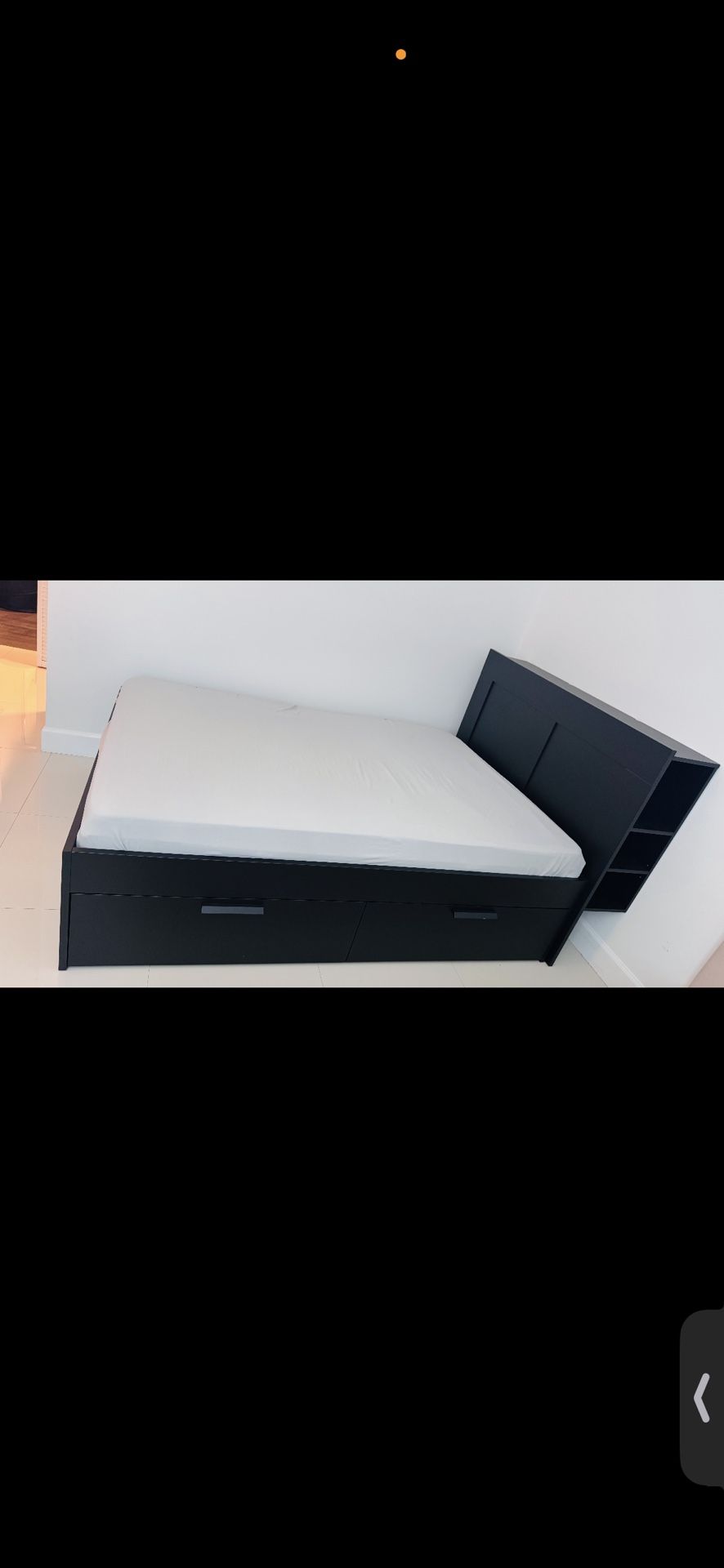 Bed frame W/ 4 drawers + Headboard With Compartments (Full Size) 