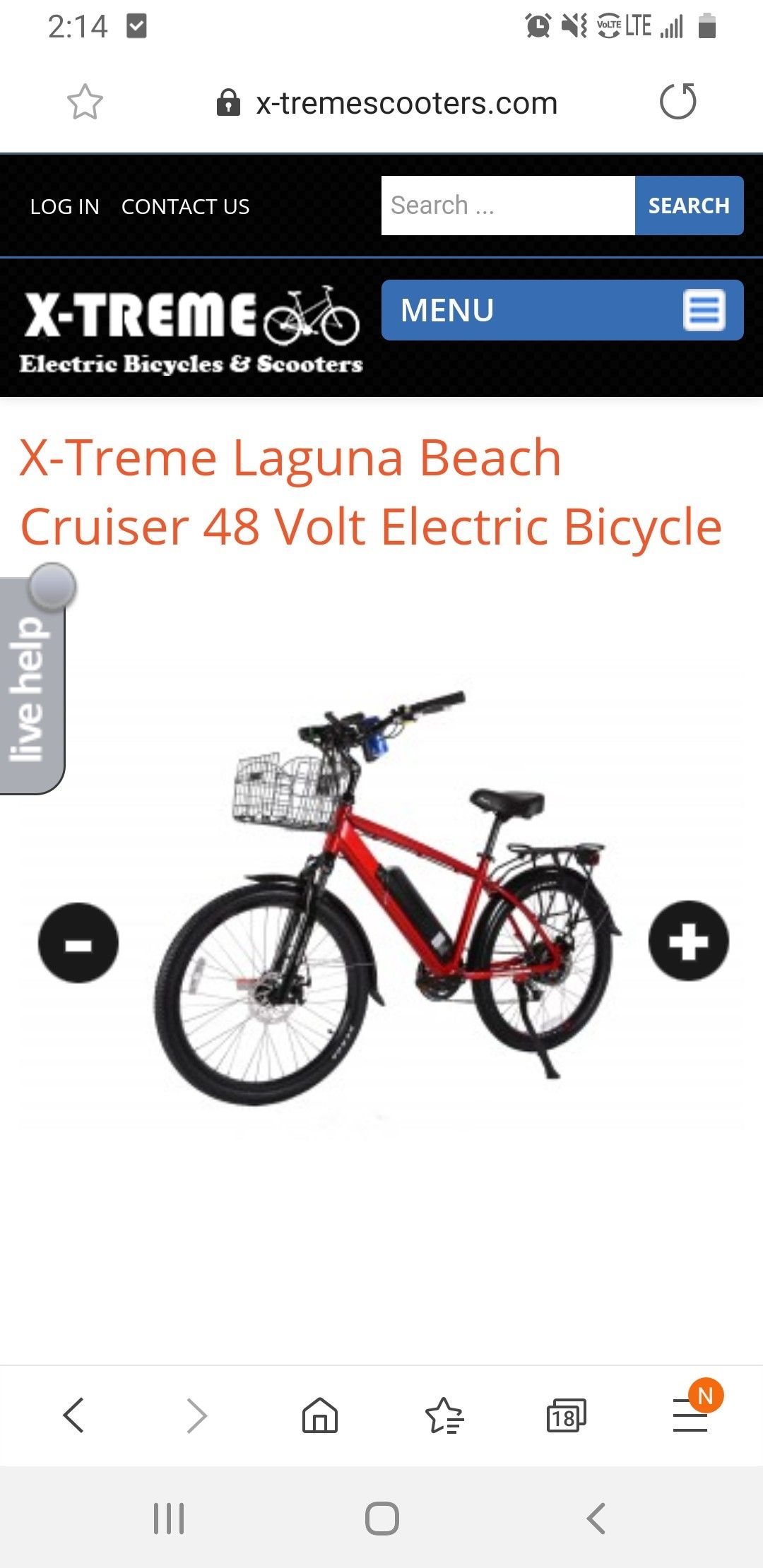 Two Xtreme Laguna Beach Cruiser 48 Volt Electric Bike