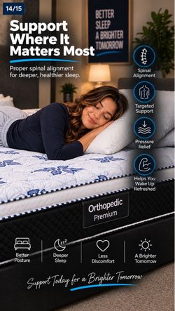 Brand New Ortho Supreme Mattresses – prices vary by size- Enjoy fast Free Delivery - Hablamos espanol