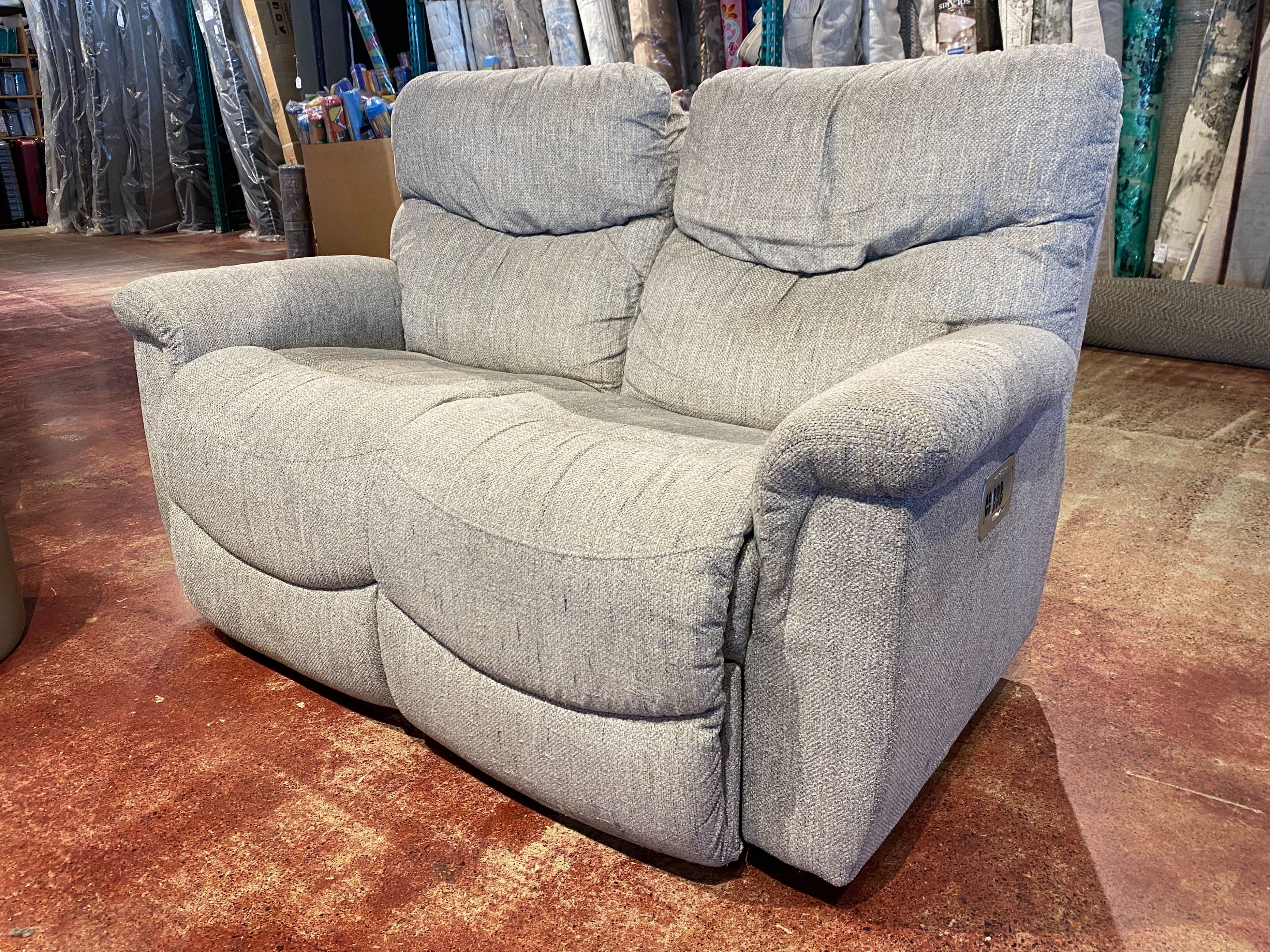 LA-Z-BOY James Grey Power Recliner Loveseat w/ Remote