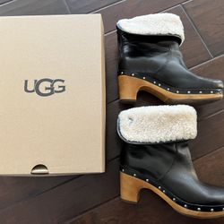 Ugg Leather Fur Boots Size 6