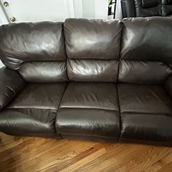 Brown Leather Reclining Couch