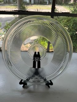 Clear Cut Glass Decorative Plate