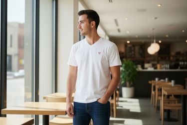 GUESS Men's Small Triangle Logo T-Shirt