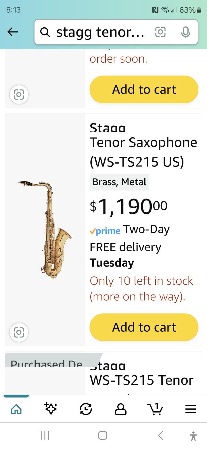 Stagg tenor saxophone ws-ts 215