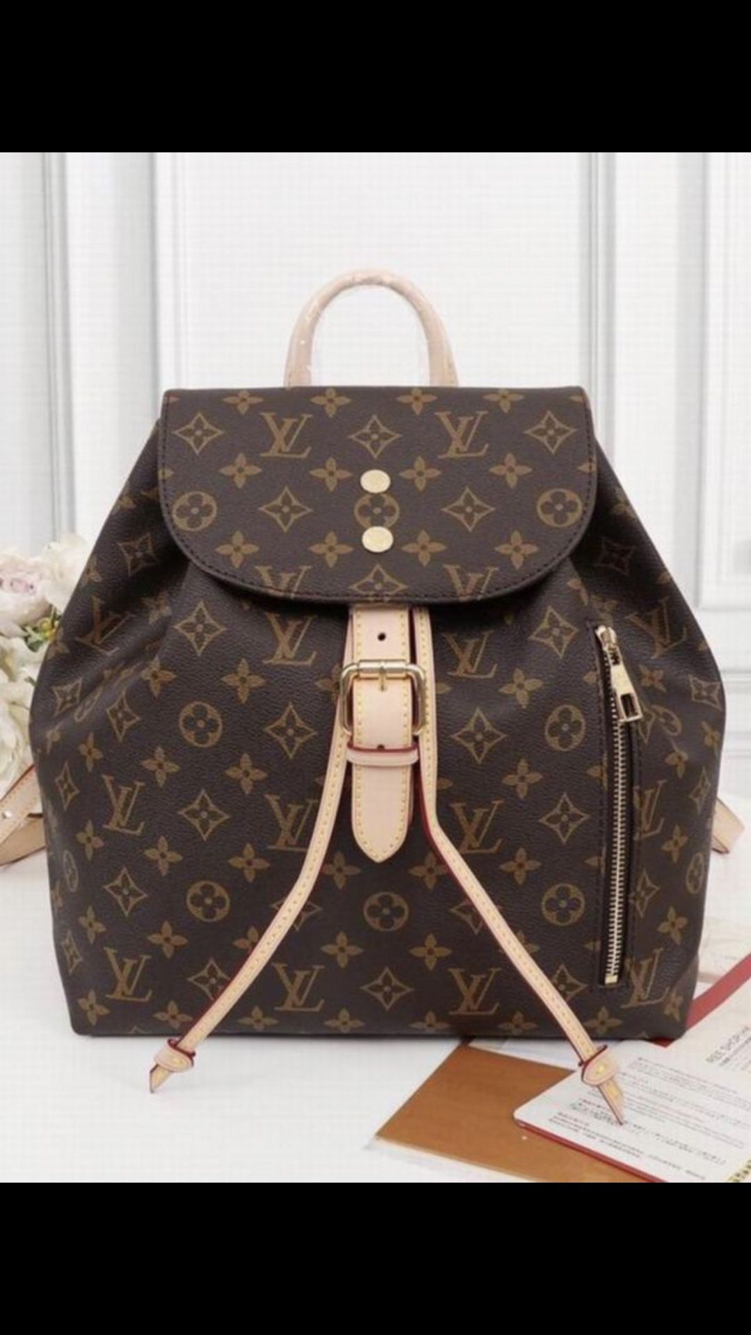 LV Louis Vuitton Backpack Purse 100% Leather