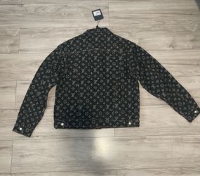 New Black Monogram Jacquard Denim Jacket Mens size M