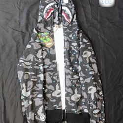 BAPE Glow in the Dark Space Camo Hoodie L New With Bag & Tags (Rare)