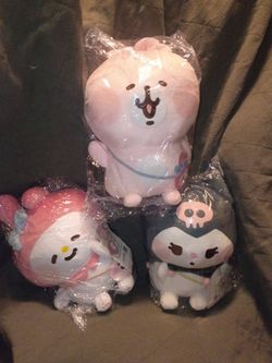 Kanahei x Sanrio Character Set of 3  10” plush -NWT