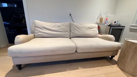 Beige Fabric Two-Seater Sofa