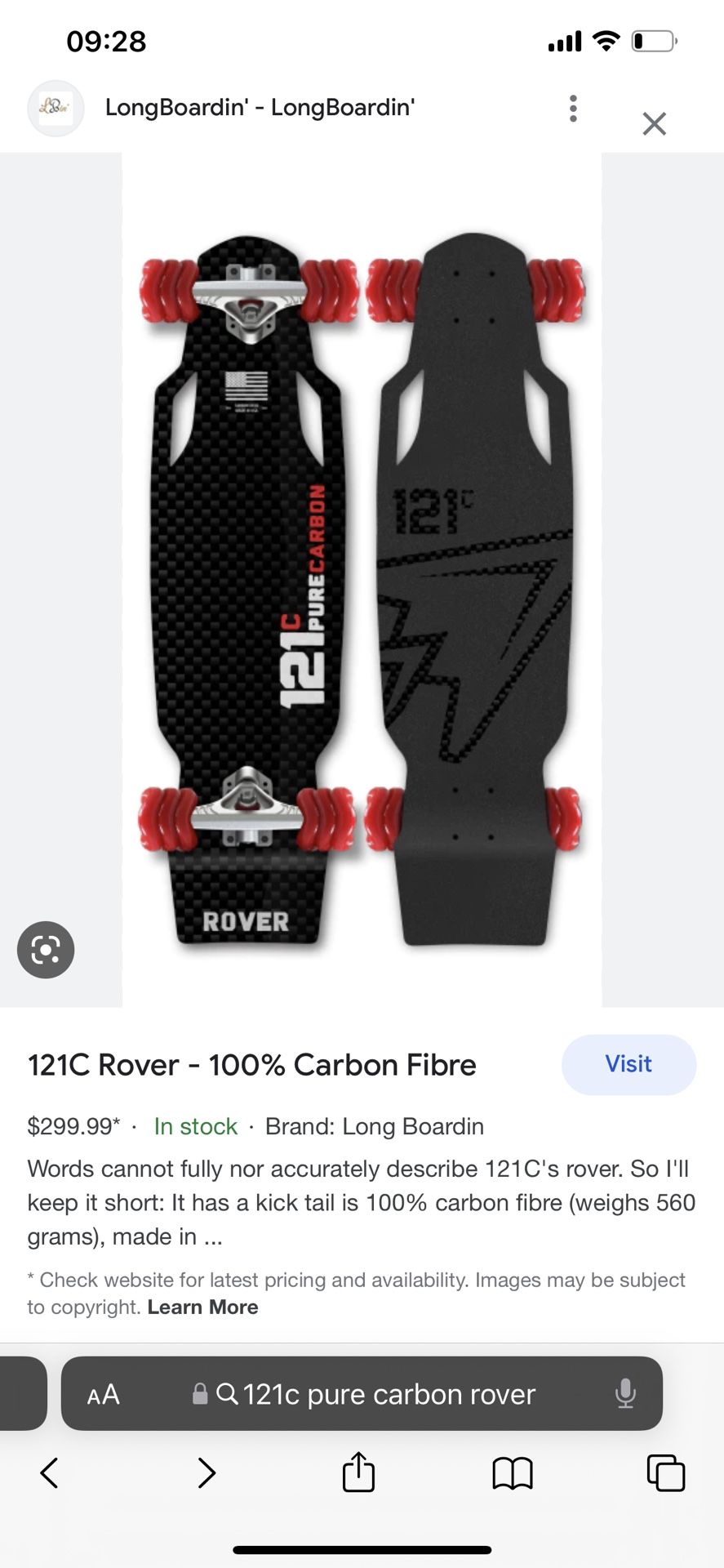 121C Carbon Fiber Rover Skateboard