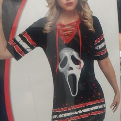 Adult Halloween Costume Scream JRSY SMALL 4-6