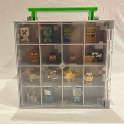 Minecraft Mini-Figure Collector Case – Pick Up Today – 15 Figures Loaded Display Set – Excellent Condition