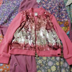 Girls Sequin Jacket Pink Size 7 