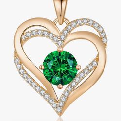 LOUISA SECRET Love Heart Birthstone Necklaces for Women