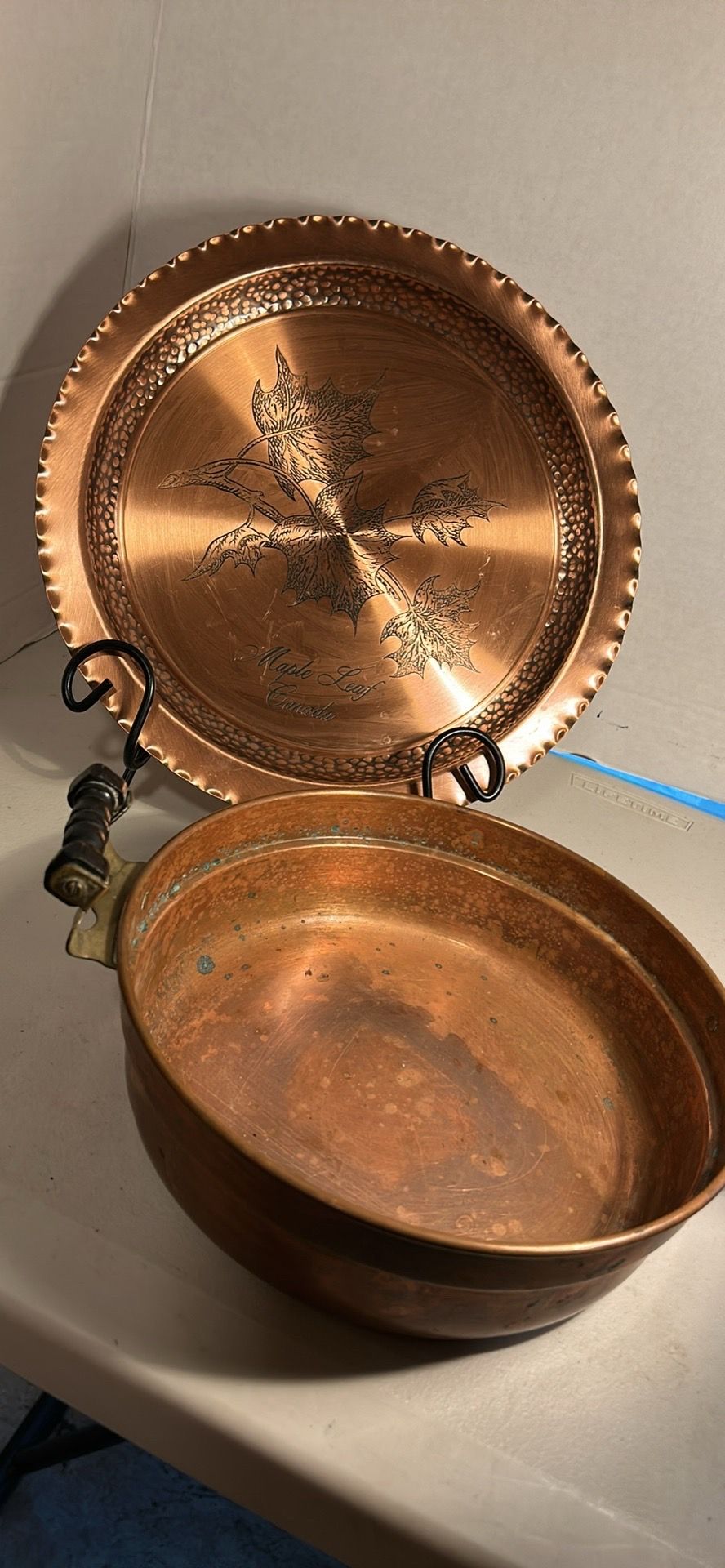 Vintage Copper Serving Dish & Solid Copper Serving Platter-$60 CASH