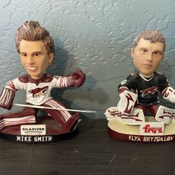 ARIZONA / PHOENIX COYOTES BOBBLEHEADS. MIKE SMITH AND ILYA BRYZGALOV. NO BOX.