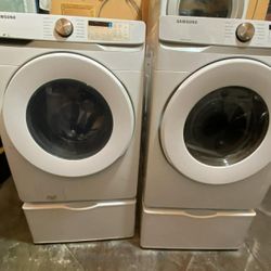 SAMSUNG WASHER AND GAS DRYER FRONT LOAD WITH PEDESTALS ✅$600✅ FREE DELIVERY AND INSTALLATION