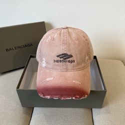 Balenciaga Patch Logo Vintage Baseball Cap Pink