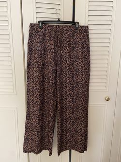 Leopard Pull On Palazzo Pants