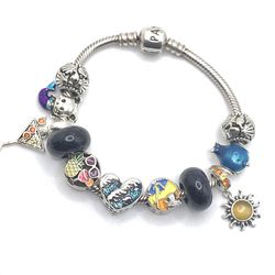 Authentic Pandora Bracelet With Beach Theme Charms ‘Martinis With Mermaids’