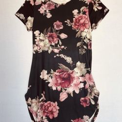  Floral Mini Tunic T-shirt Dress Size S