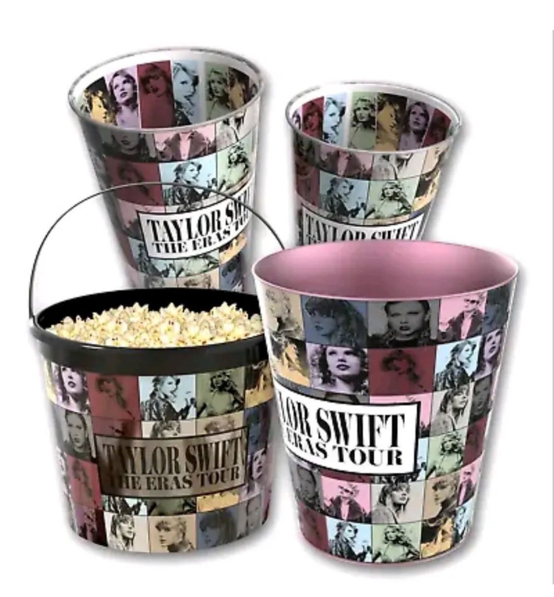 Taylor Swift The Eras Tour AMC Movie Bundle Embossed Tin Popcorn Tub Cups