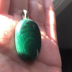 Malachite Gemstone Cabochon Pendant 