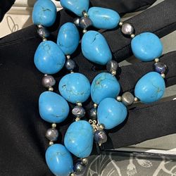 14K GOLD TURQUOISE NECKLACE 