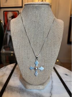 Vintage Sterling Silver Chain and Cross. 11” long. Available in Coral Gables. Cash please.