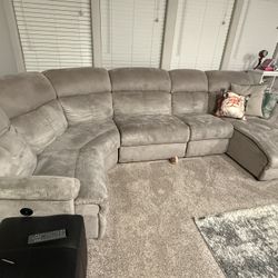 Stanton Power reclining sectional couch Grey 