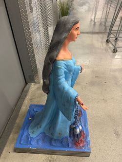 Religious Female Figure Statue Blue Robe