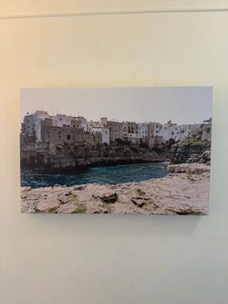 Italian cliffside sea view art piece