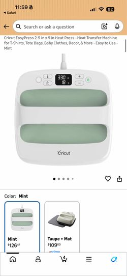Cricut heat press 9x9 mint