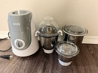 Boss Crown Wet & Dry Mixer Grinder Powerful 750W with 3 Stainless Steel Jars