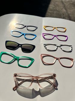 Eyeglasses Cat Eye. Glasses PAIR Corinne + 8 Magnetic Toppers