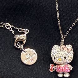 Swarovski Sanrio Hello Kitty 3D Necklace Pendant Pink