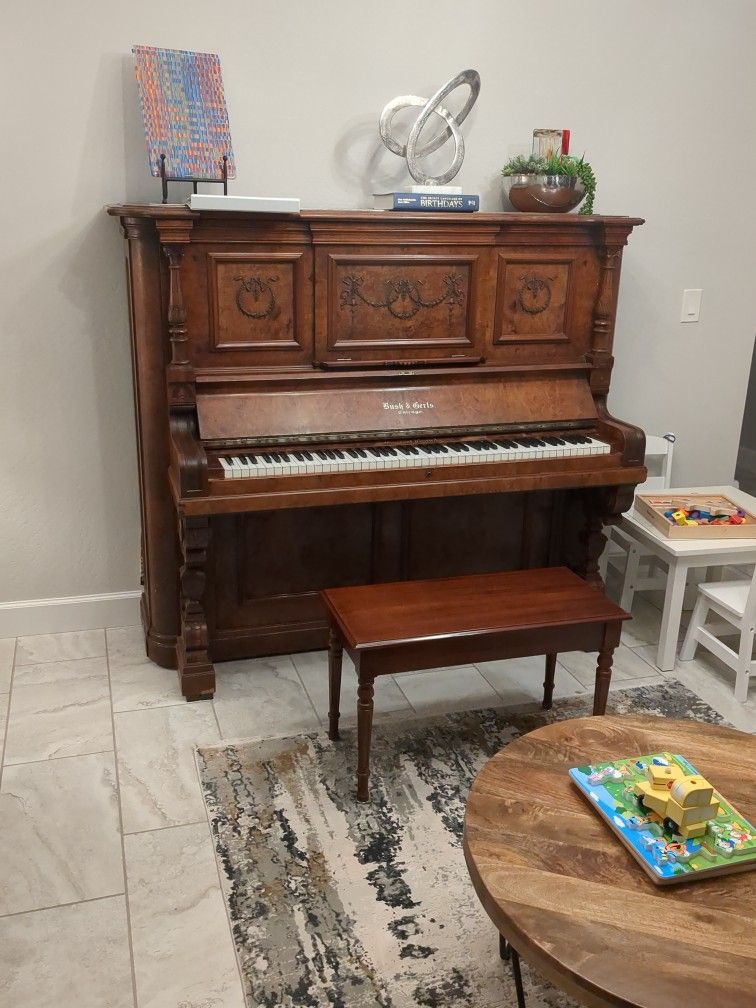 Bush & Gerts 1880s Concert Grand Piano