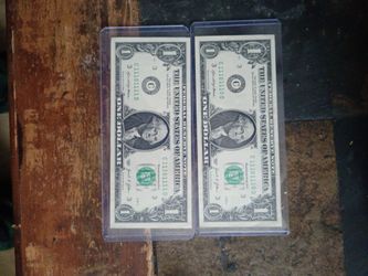 US One Dollar Bills in Currency Holders – Set of 2