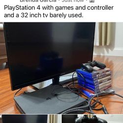 PlayStation 4, Games And 32 Inch  T.V.