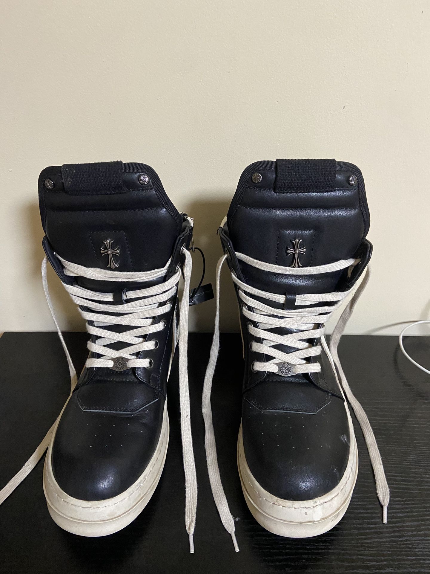 Size 43 Chrome Hearts Rick Owens Geobasket Black Milk US PRISTINE Matty Boy Vans