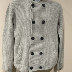 H&M Men’s 80% Lambs Wool Machine Washable Pockets Cardigan, Size L