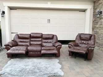 Perfect Man Cave Leather Sofás Set 