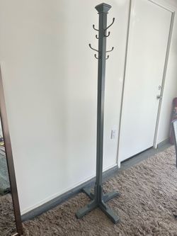 Gray Wooden Coat Rack