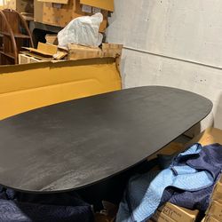 🔥Warehouse Sale Solid Wood Black Dining Table 118”Open Box, New ( original price $3900 )